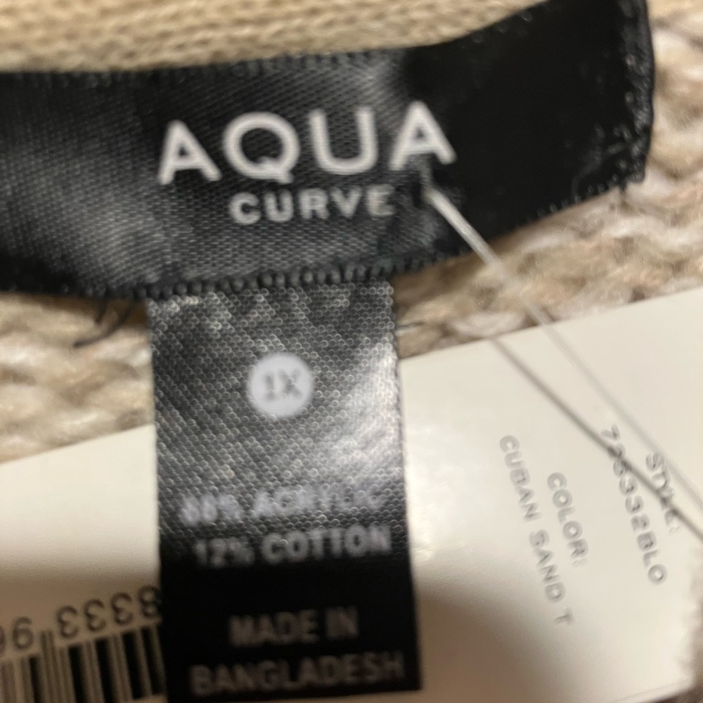 Aqua Curve Women’s Cuban Sand Mock Turtleneck Sweater NWT‎ Size 1X - Picture 7 of 12